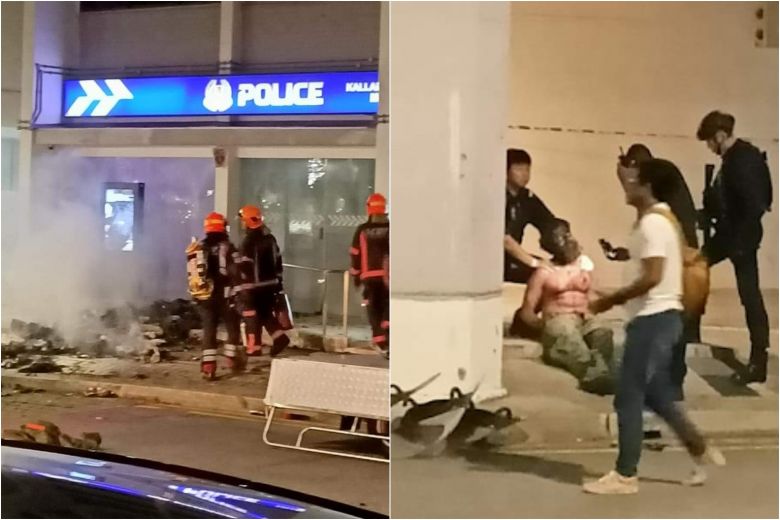 Man detained and charged over fire outside police post in Boon Keng
