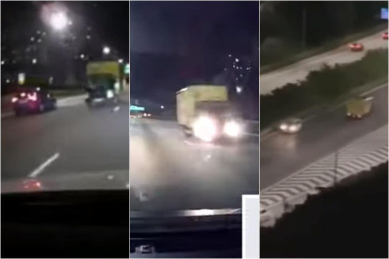 Police arrest and suspend licence of lorry driver driving against traffic on Tampines Expressway