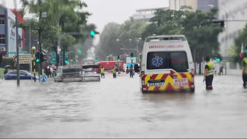 Flash floods reported in parts of Singapore after heavy rain