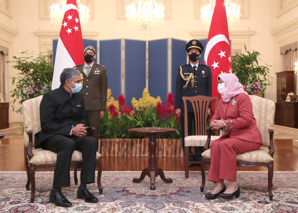 High Commissioner P.Kumaran presented his credentials to President Halimah Yacob