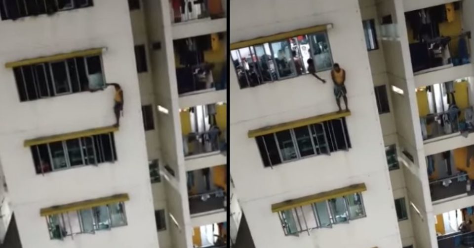 Foreign worker apprehended after standing on ledge outside window at Kaki Bukit dormitory
