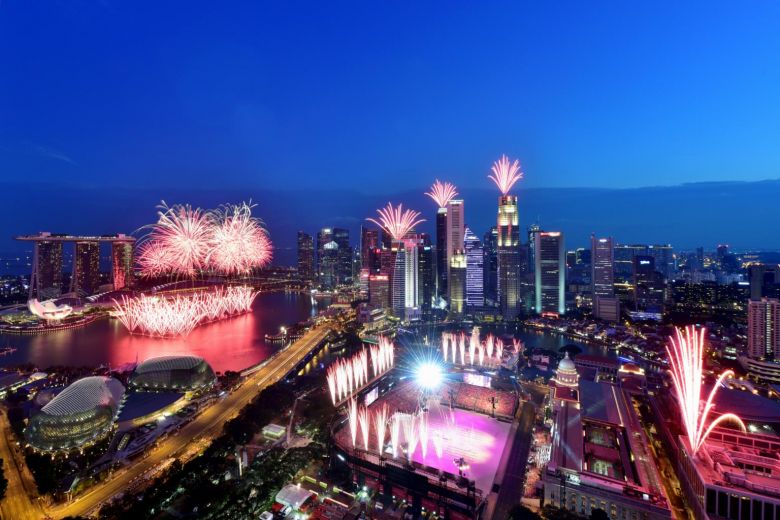 Fireworks New Year Marina Bay