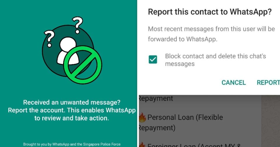 Singapore police WhatsApp Report