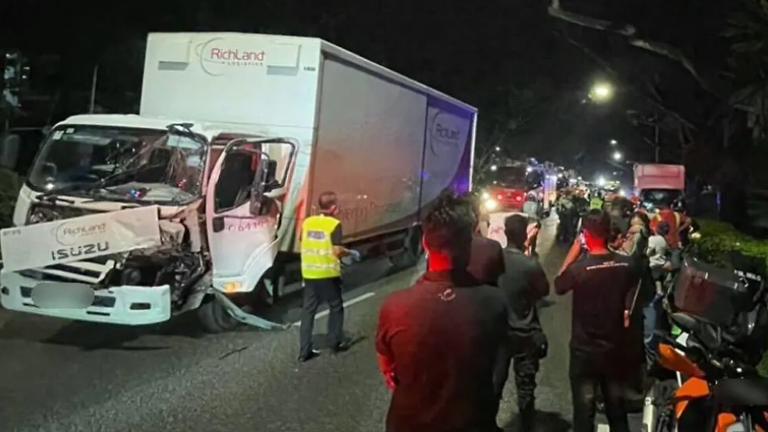 Motorcyclist killed crash lorries PIE