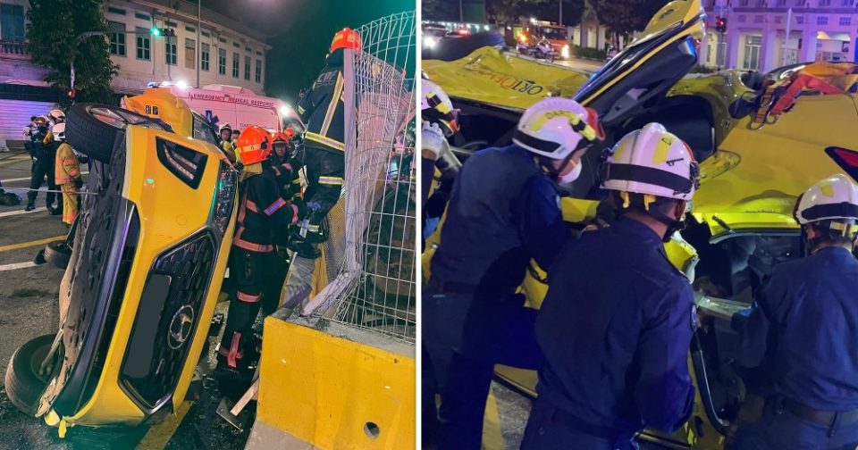 taxi traffic accident SCDF