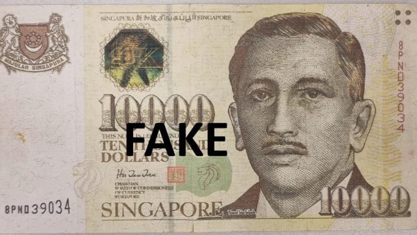 fake S$10,000 note using arrested
